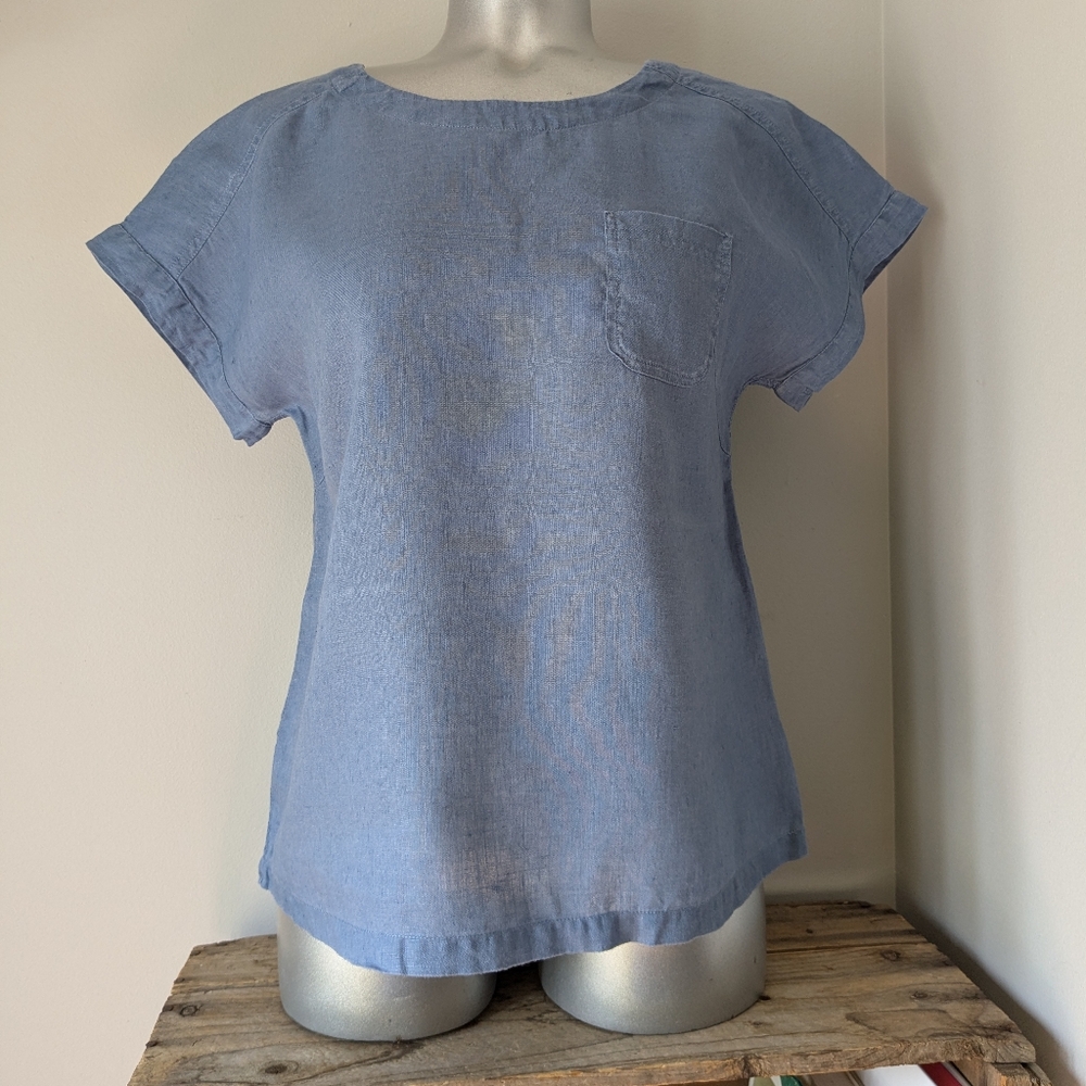 PART TWO 100% Linen Blouse, Light Blue, Beachy Vibes‎